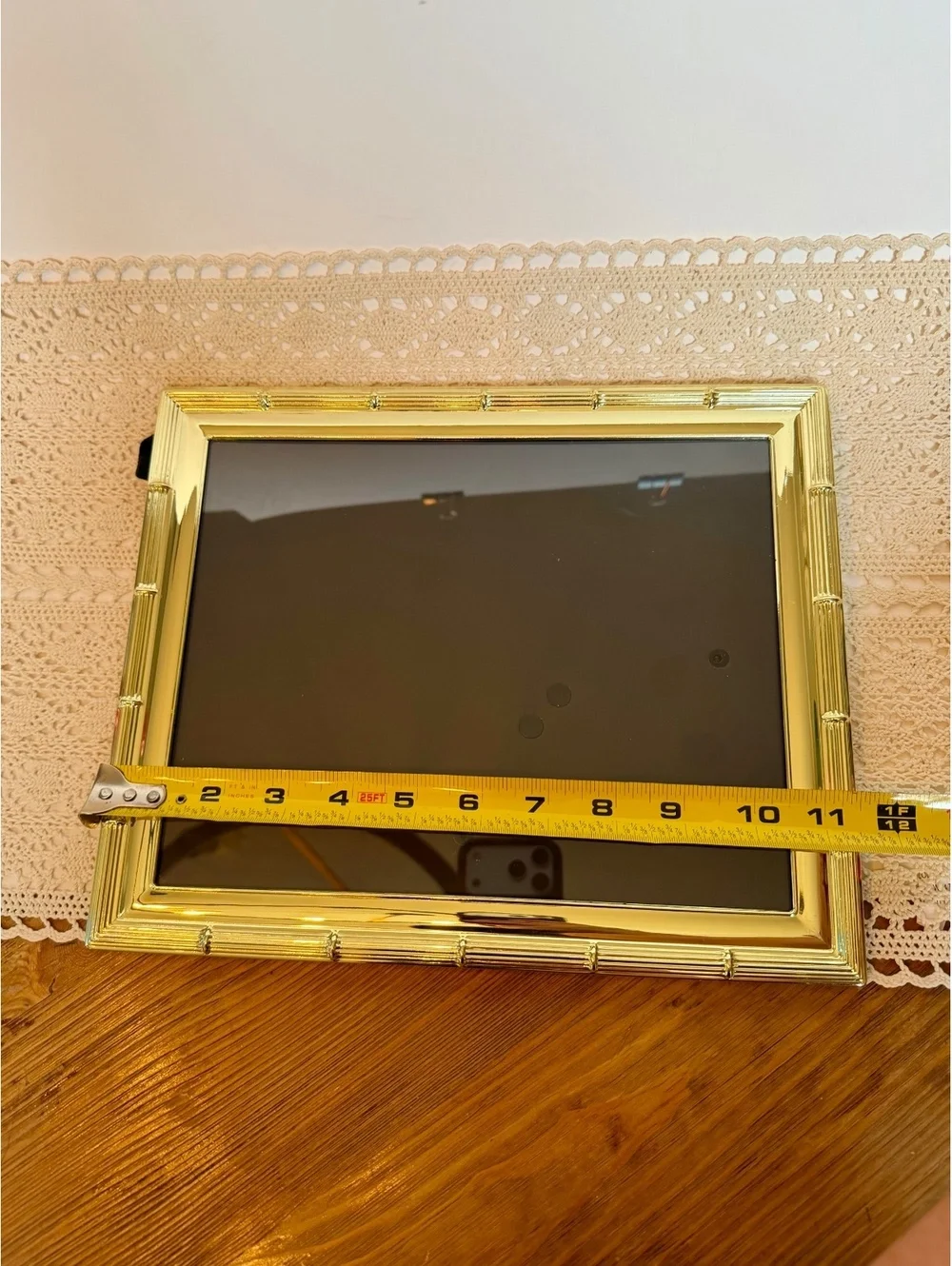 Vintage Burnes of BostoGold Bamboo Picture Frame 8x10 Brass Look